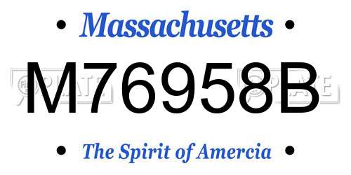 M76958B Massachusetts License Plate