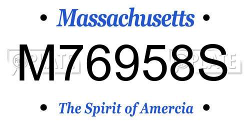 M76958S Massachusetts License Plate
