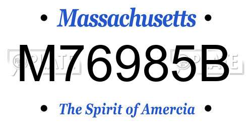 M76985B Massachusetts License Plate