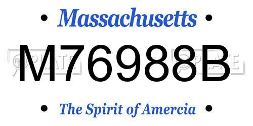 M76988B Massachusetts License Plate