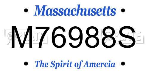 M76988S Massachusetts License Plate