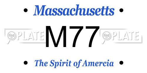 M77 Massachusetts License Plate
