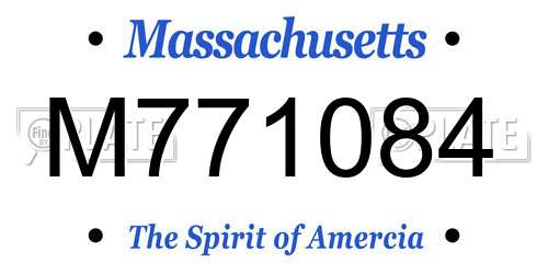 M771084 Massachusetts License Plate