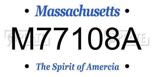 M77108A Massachusetts License Plate