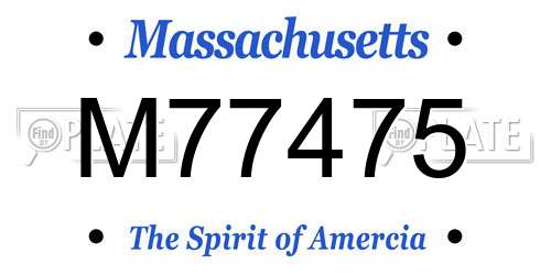 M77475 Massachusetts License Plate