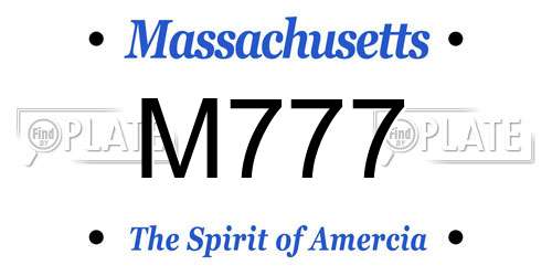 M777 Massachusetts License Plate