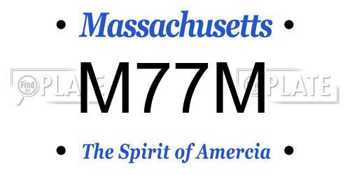 M77M Massachusetts License Plate