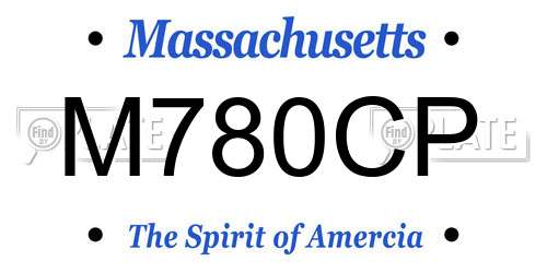 M780CP Massachusetts License Plate