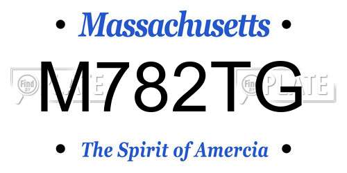 M782TG Massachusetts License Plate