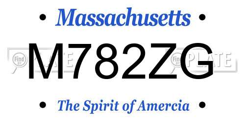 M782ZG Massachusetts License Plate