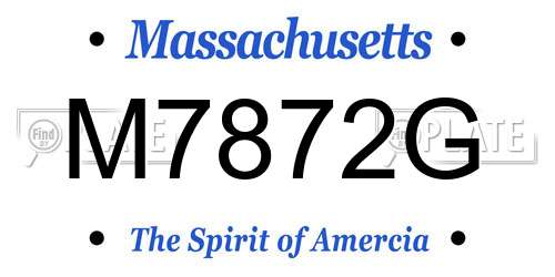 M7872G Massachusetts License Plate