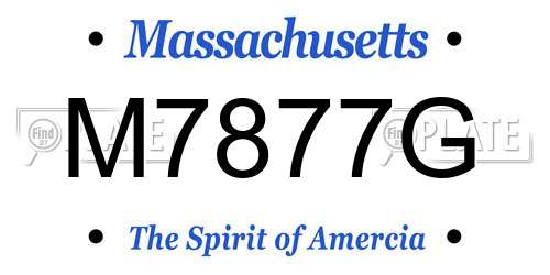 M7877G Massachusetts License Plate