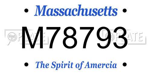 M78793 Massachusetts License Plate