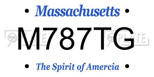 M787TG Massachusetts License Plate