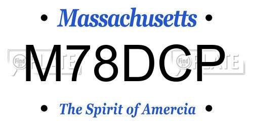 M78DCP Massachusetts License Plate
