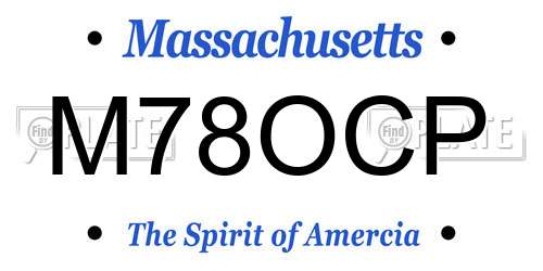 M78OCP Massachusetts License Plate