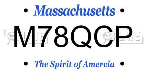M78QCP Massachusetts License Plate