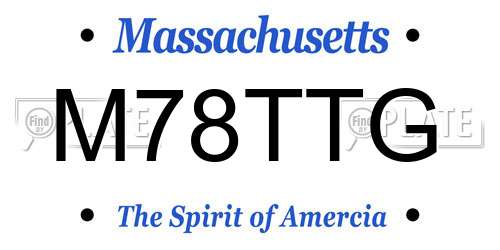 M78TTG Massachusetts License Plate