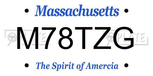 M78TZG Massachusetts License Plate