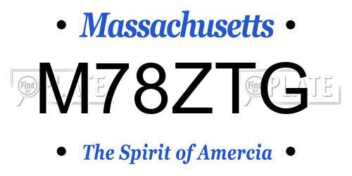 M78ZTG Massachusetts License Plate