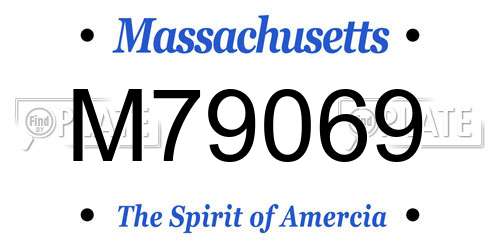 M79069 Massachusetts License Plate