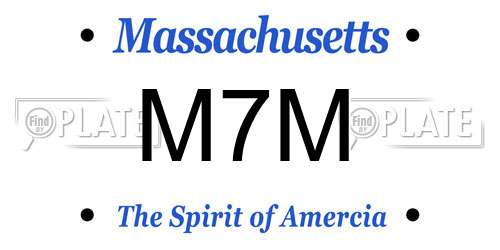 M7M Massachusetts License Plate