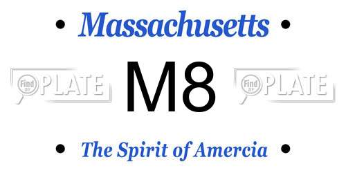 M8 Massachusetts License Plate