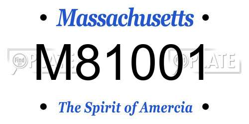 M81001 Massachusetts License Plate