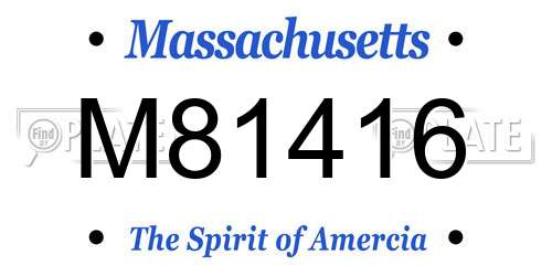 M81416 Massachusetts License Plate