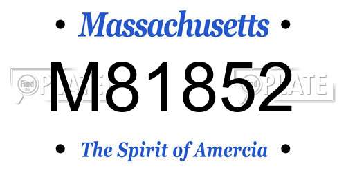 M81852 Massachusetts License Plate