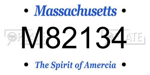 M82134 Massachusetts License Plate