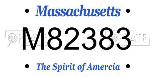 M82383 Massachusetts License Plate