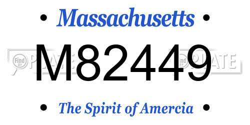 M82449 Massachusetts License Plate
