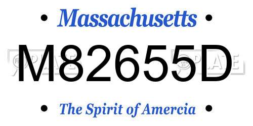 M82655D Massachusetts License Plate