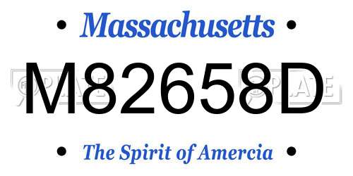 M82658D Massachusetts License Plate
