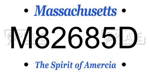 M82685D Massachusetts License Plate