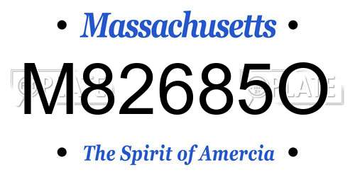 M82685O Massachusetts License Plate
