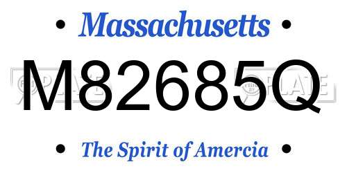 M82685Q Massachusetts License Plate
