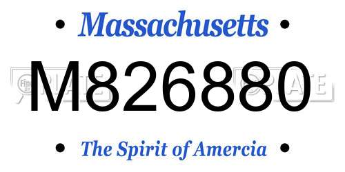 M826880 Massachusetts License Plate
