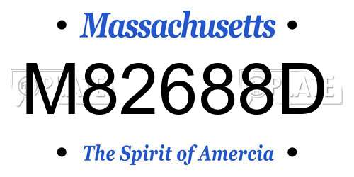M82688D Massachusetts License Plate