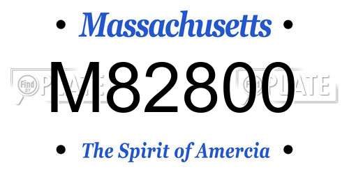 M82800 Massachusetts License Plate