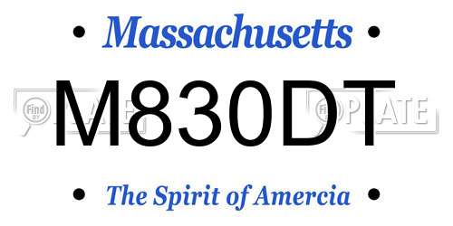 M830DT Massachusetts License Plate