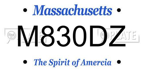 M830DZ Massachusetts License Plate