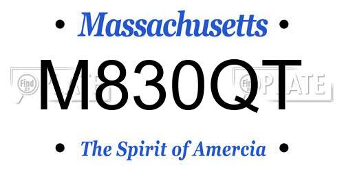 M830QT Massachusetts License Plate
