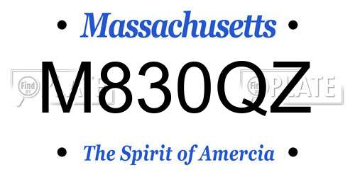 M830QZ Massachusetts License Plate