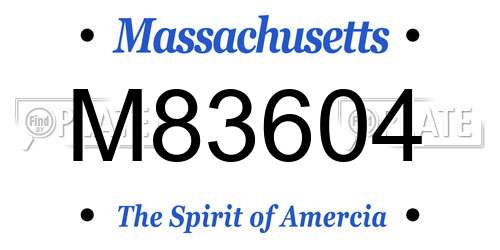 M83604 Massachusetts License Plate