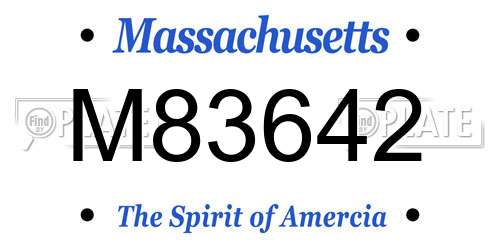 M83642 Massachusetts License Plate