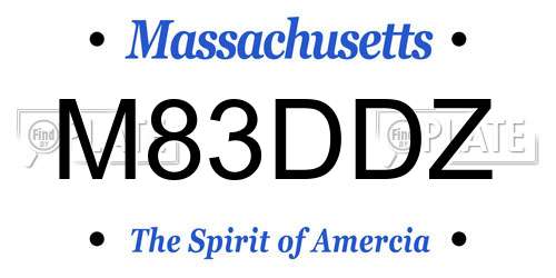 M83DDZ Massachusetts License Plate