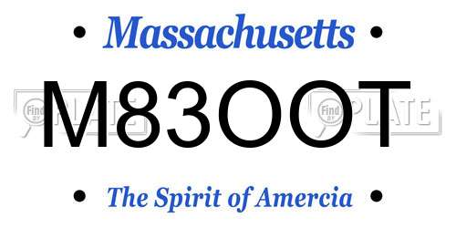 M83OOT Massachusetts License Plate