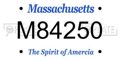 M84250 Massachusetts License Plate